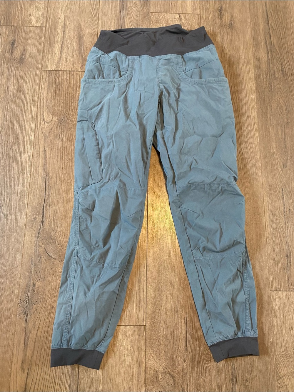 Prana Kanab Slate Blue Jogger Pants with Charcoal Waistband